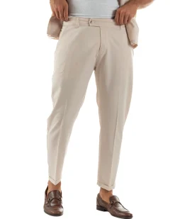 Coordinato uomo completo viscosa regular fit beige GIOSAL-OU2574A