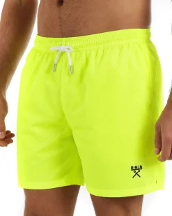 Costume da bagno bermuda mare uomo boxer coulisse logo giallo fluo BERNA M-261328