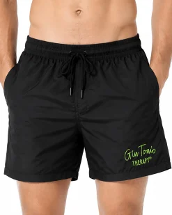 Costume da bagno bermuda mare uomo boxer gin tonic basic nero SUPERCULTURE BEACH-07