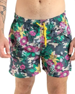 Costume Da Bagno Boxer Summer Pantaloncino Elastico Fantasia Floreale Multicolore GIOSAL-SU1128A