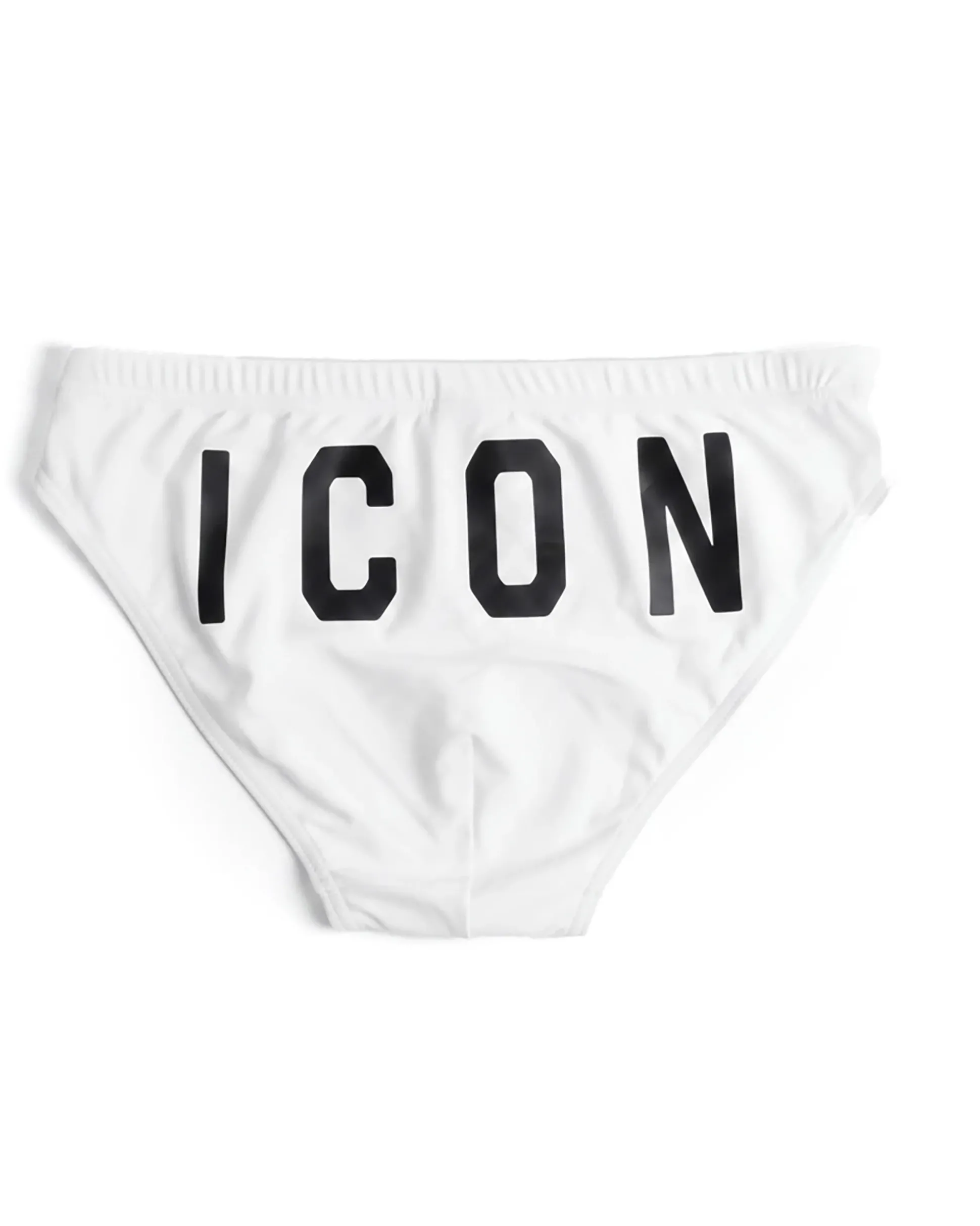 Costume da bagno slip mare uomo elasticizzato stampa retro taglio sportivo bianco ICON IUW014