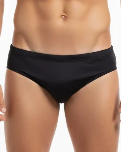 Costume da bagno slip mare uomo elasticizzato stampa retro nero ICON IUW016