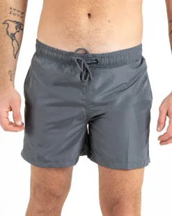 Costume Da Bagno Summer Pantaloncino Boxer Elastico Tinta Unita Grigio GIOSAL-SU1131A