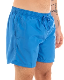 Costume Da Bagno Summer Pantaloncino Boxer Elastico Tinta Unita Azzurro GIOSAL-SU1130A