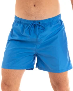 Costume Da Bagno Summer Pantaloncino Boxer Elastico Tinta Unita Azzurro GIOSAL-SU1130A
