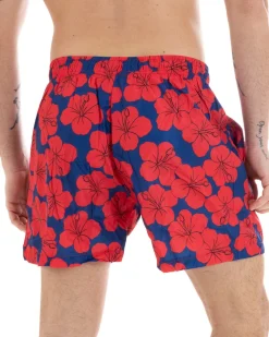 Costume Da Bagno Uomo Boxer Fantasia Fiori Blu Elastico GIOSAL-SU1142A