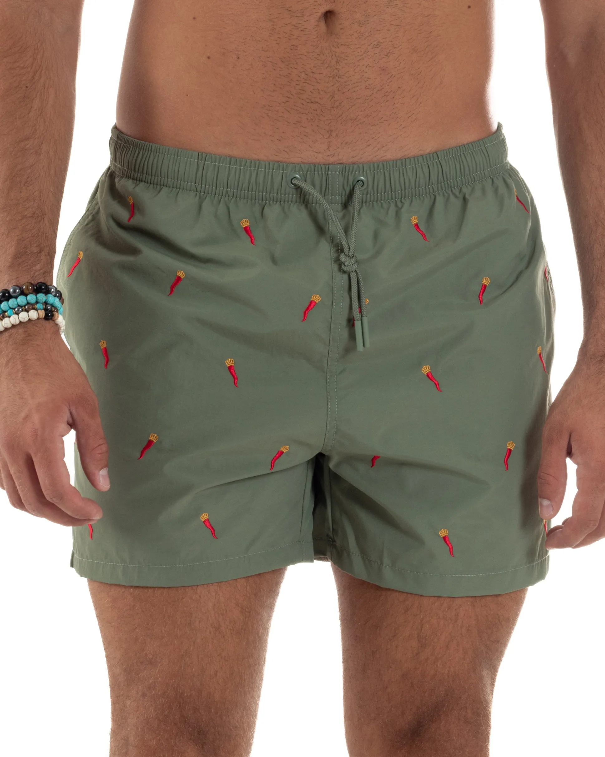 Costume fantasia boxer regular fit corno portafortuna verde GIOSAL-SU1234A