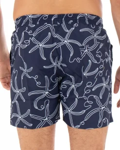 Costume Uomo Blu Fantasia Elastico Coulisse Tasche Summer GIOSAL-SU1182A
