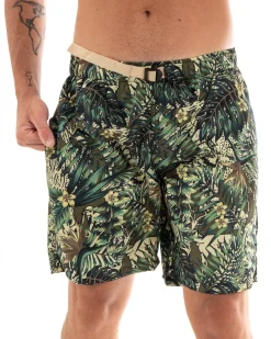Costume Uomo Boxer Fantasia Floreale Elastico Verde Summer Casual GIOSAL-SU1198A
