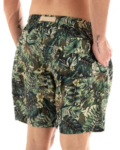 Costume Uomo Boxer Fantasia Floreale Elastico Verde Summer Casual GIOSAL-SU1198A