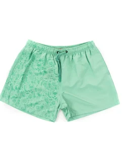 Costume Uomo Boxer Verde Acqua Fantasia Fantasia Coulisse GIOSAL-SU1184A