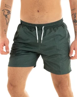 Costume Uomo Boxer Verde Elastico Microfantasia Casual Summer GIOSAL-SU1177A