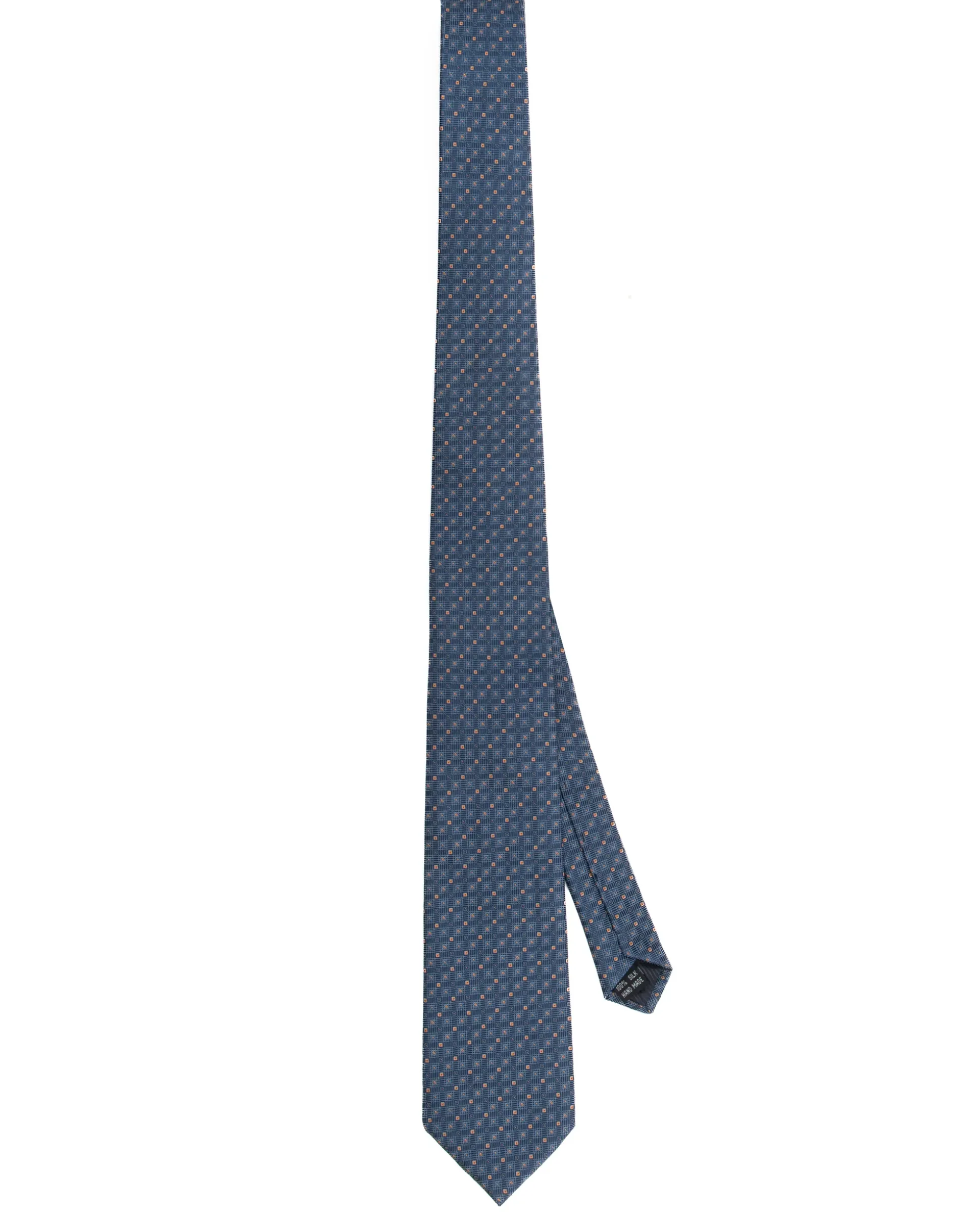 Cravatta uomo unisex in effetto seta con micro quadrati concentrici jacquard multicolore blu tenue GIOSAL-CP1183A