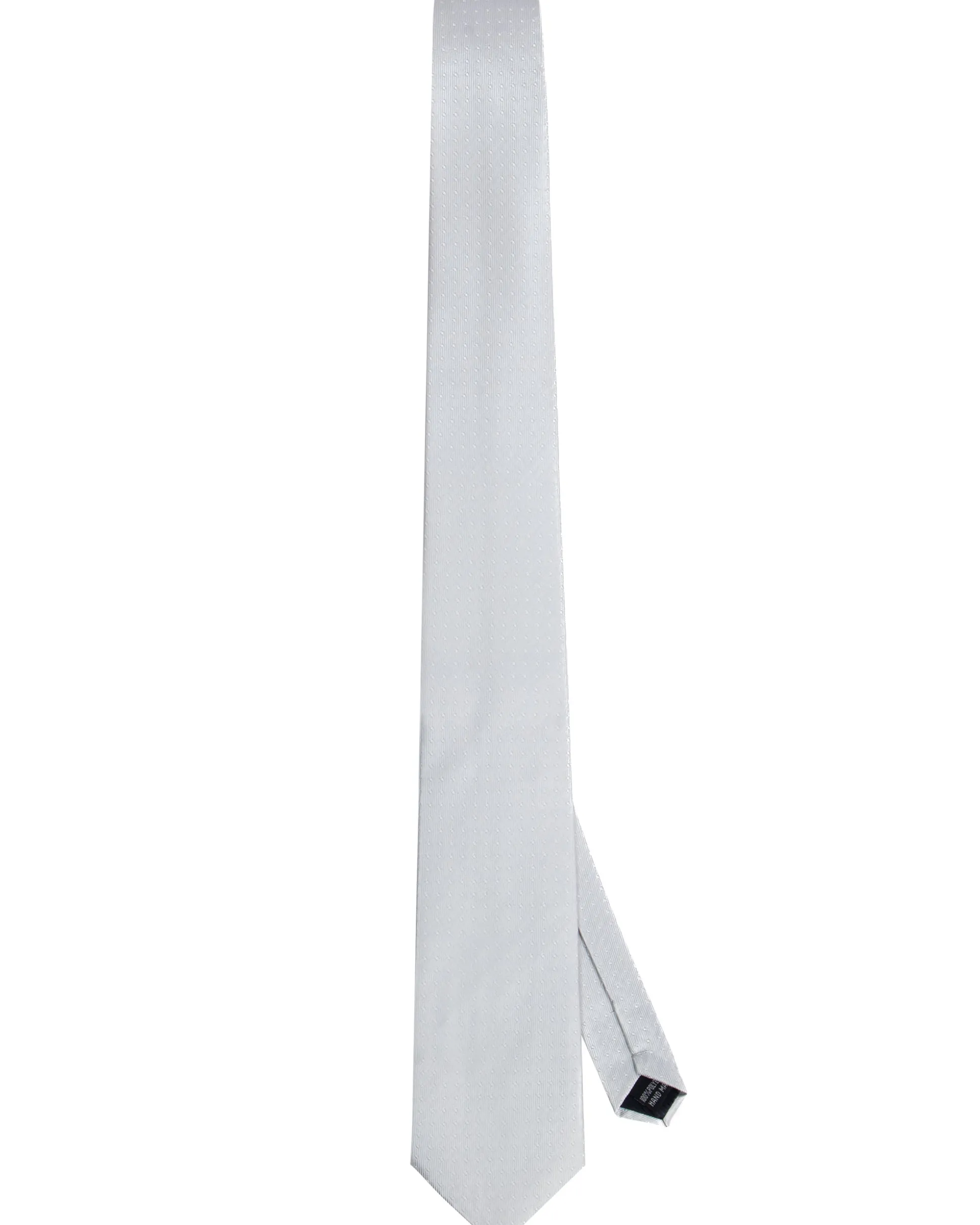 Cravatta uomo unisex slim in effetto seta con micro pois jacquard trama twill bianco GIOSAL-CP1190A
