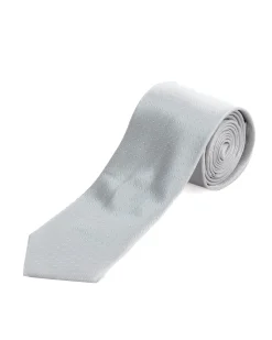Cravatta uomo unisex slim in effetto seta con micro pois jacquard trama twill bianco GIOSAL-CP1190A