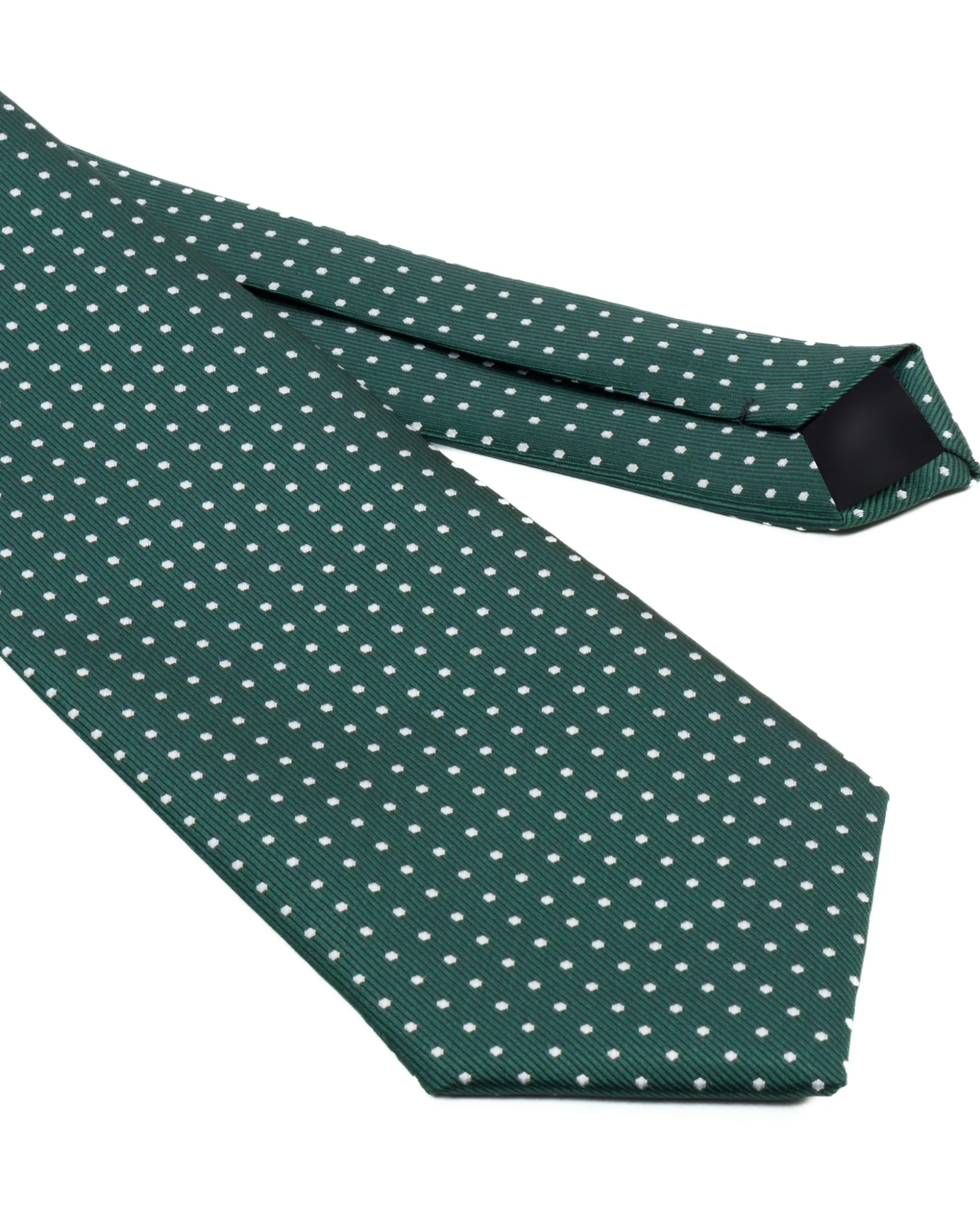Cravatta uomo unisex slim in effetto seta con micro pois a contrasto trama twill verde GIOSAL-CP1188A