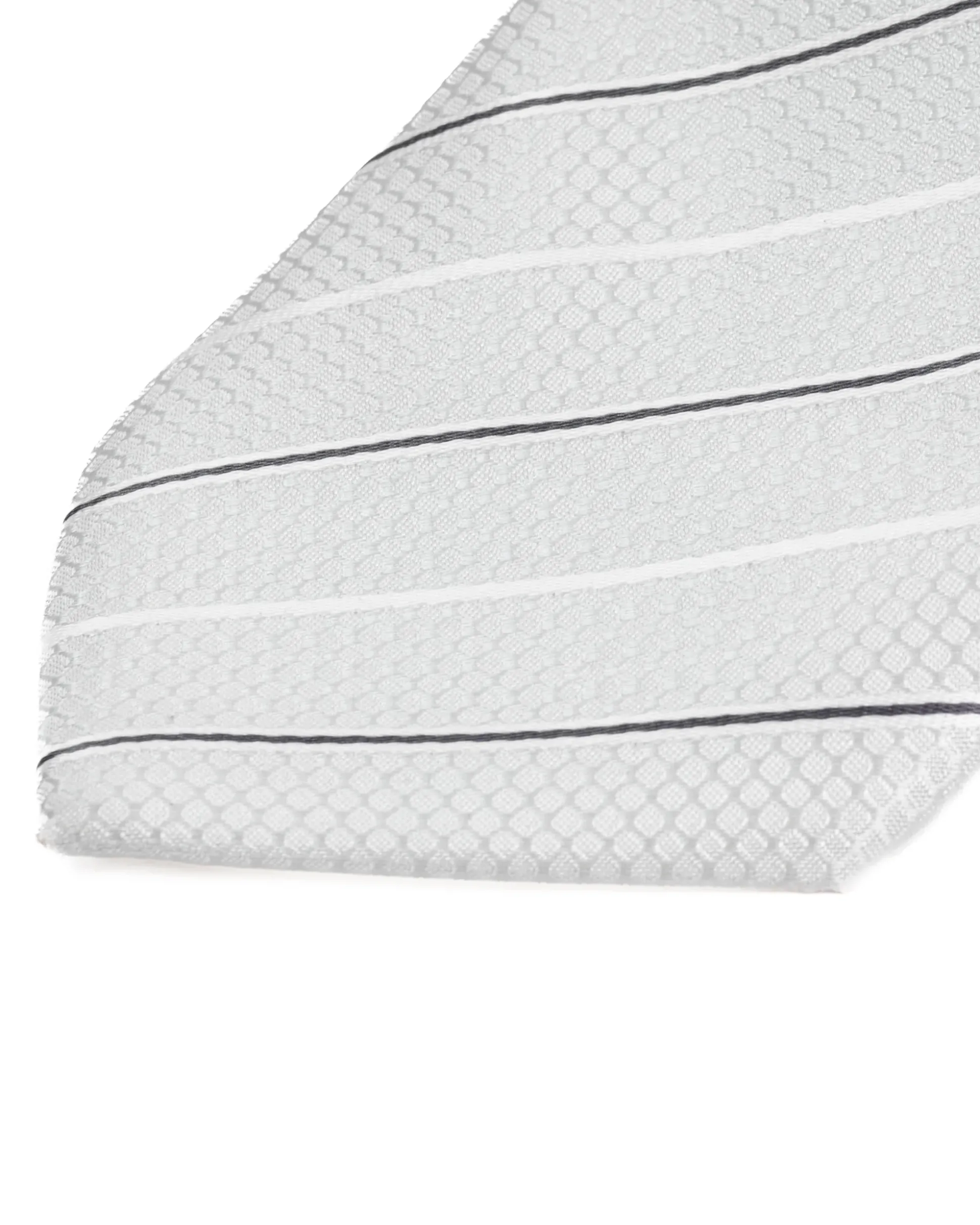 Cravatta uomo unisex slim in effetto seta con riga sottile a contrasto micro quadrati bianco GIOSAL-CP1186A