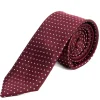 Cravatta uomo unisex slim in effetto seta con pois medio a contrasto bordeaux GIOSAL-CP1185A