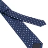 Cravatta uomo unisex slim in effetto seta con micro quadrati jacquard pois a rilievo blu GIOSAL-CP1176A
