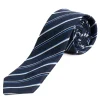 Cravattino uomo unisex cravatta slim in effetto seta con righe diagonali a doppio filato blu GIOSAL-CP1184A