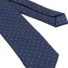 Cravattino uomo unisex cravatta slim in effetto seta con micro pois a contrasto jacquard blu notte GIOSAL-CP1179A
