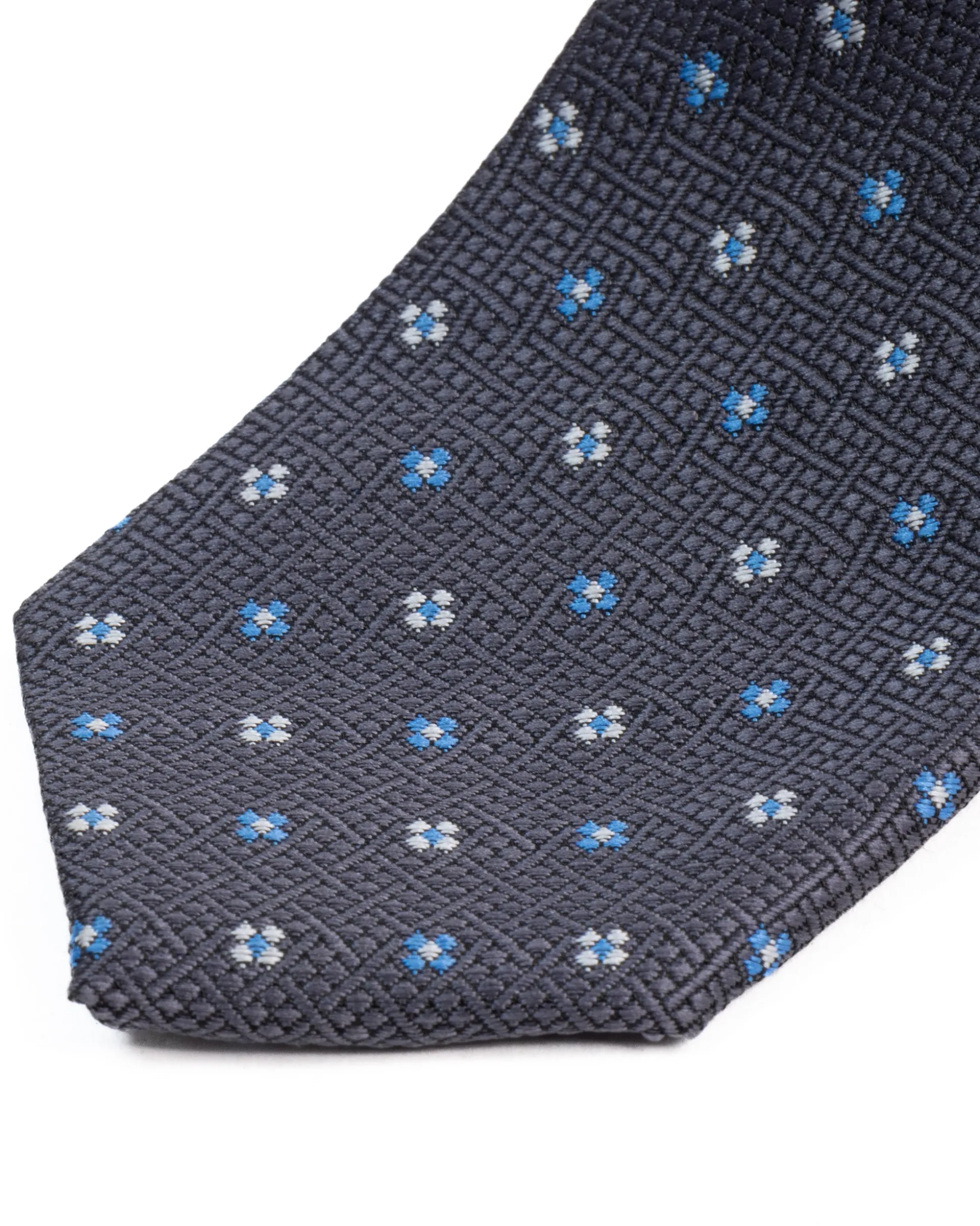 Cravattino uomo unisex cravatta slim in effetto seta con micro fiori jacquard bicolore blu notte GIOSAL-CP1178A