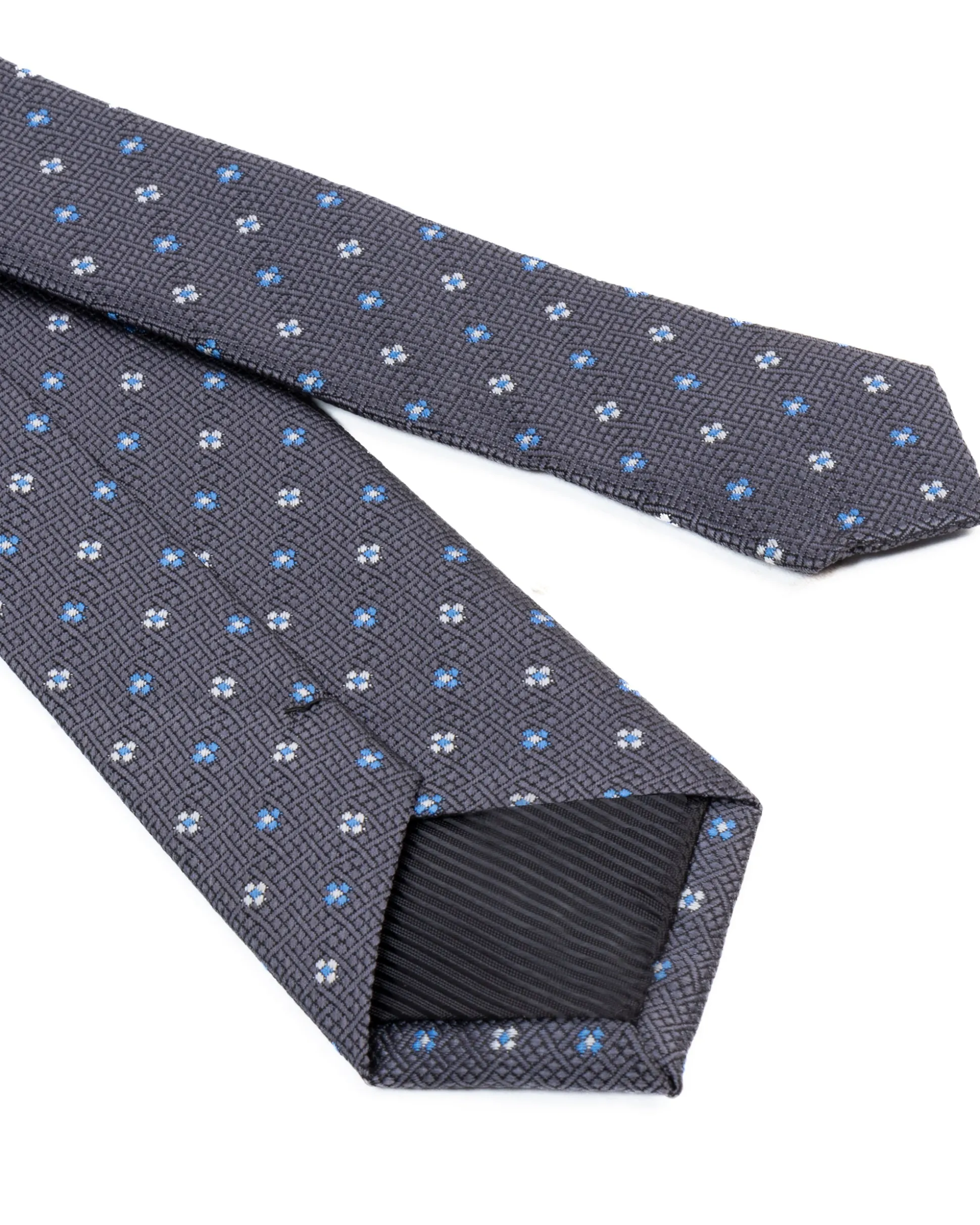 Cravattino uomo unisex cravatta slim in effetto seta con micro fiori jacquard bicolore blu notte GIOSAL-CP1178A