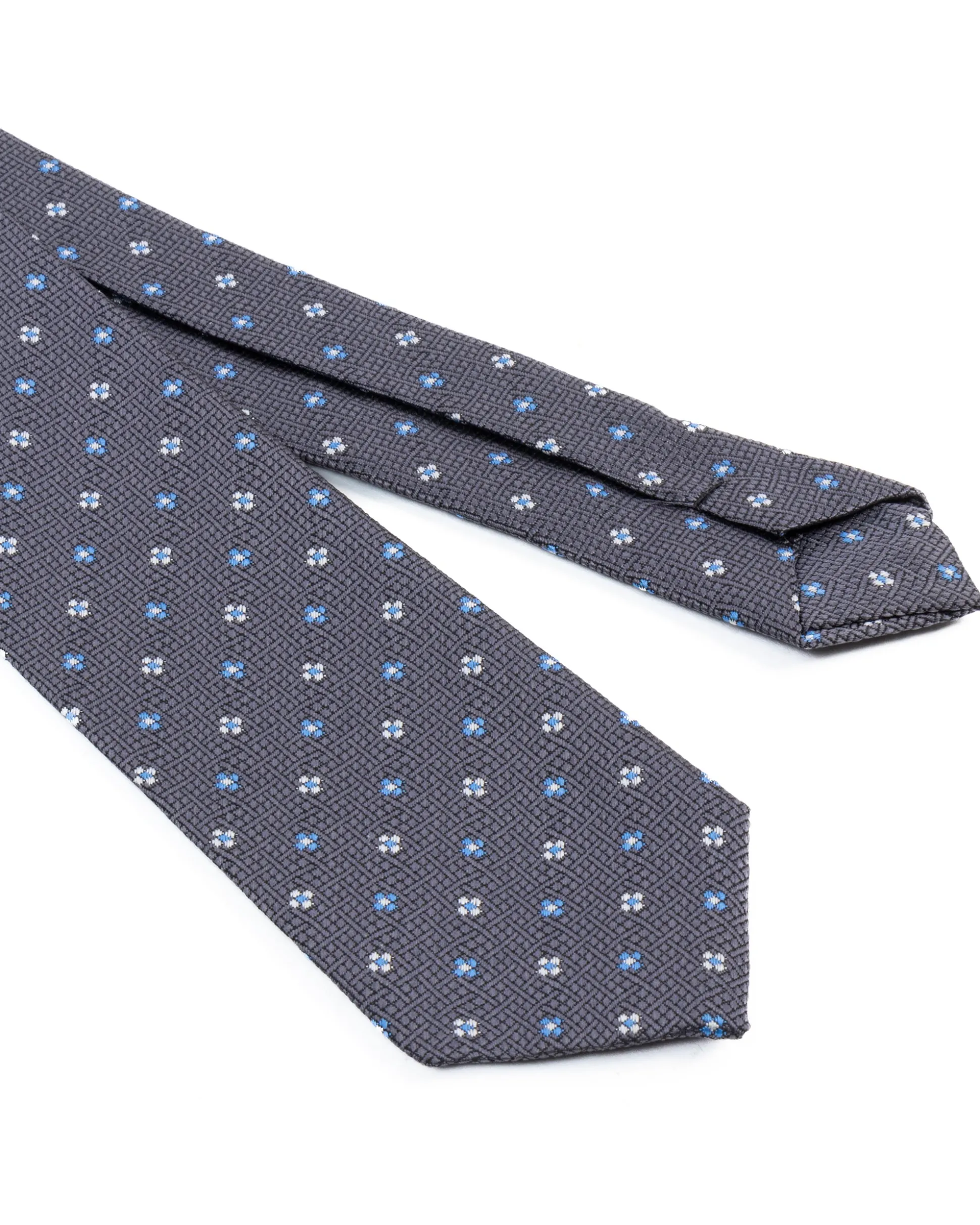 Cravattino uomo unisex cravatta slim in effetto seta con micro fiori jacquard bicolore blu notte GIOSAL-CP1178A