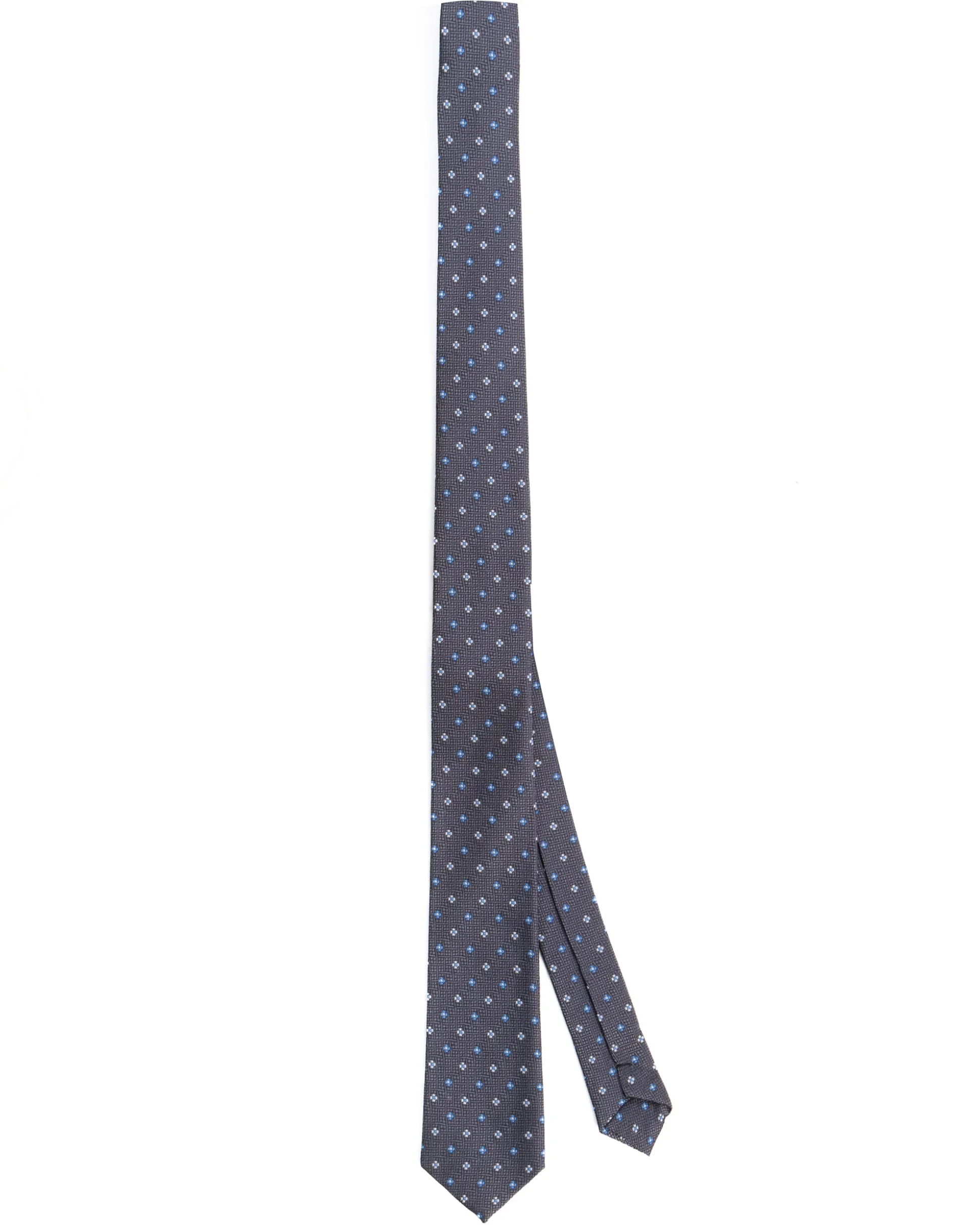 Cravattino uomo unisex cravatta slim in effetto seta con micro fiori jacquard bicolore blu notte GIOSAL-CP1178A