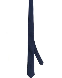 Cravattino uomo unisex cravatta slim in effetto seta con righe diagonali jacquard blu GIOSAL-CP1177A