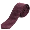 Cravattino uomo unisex cravatta elegante cerimonia microfantasia a pois floreale bordeaux GIOSAL-CP1175A