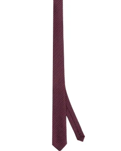 Cravattino uomo unisex cravatta elegante cerimonia microfantasia a pois floreale bordeaux GIOSAL-CP1175A
