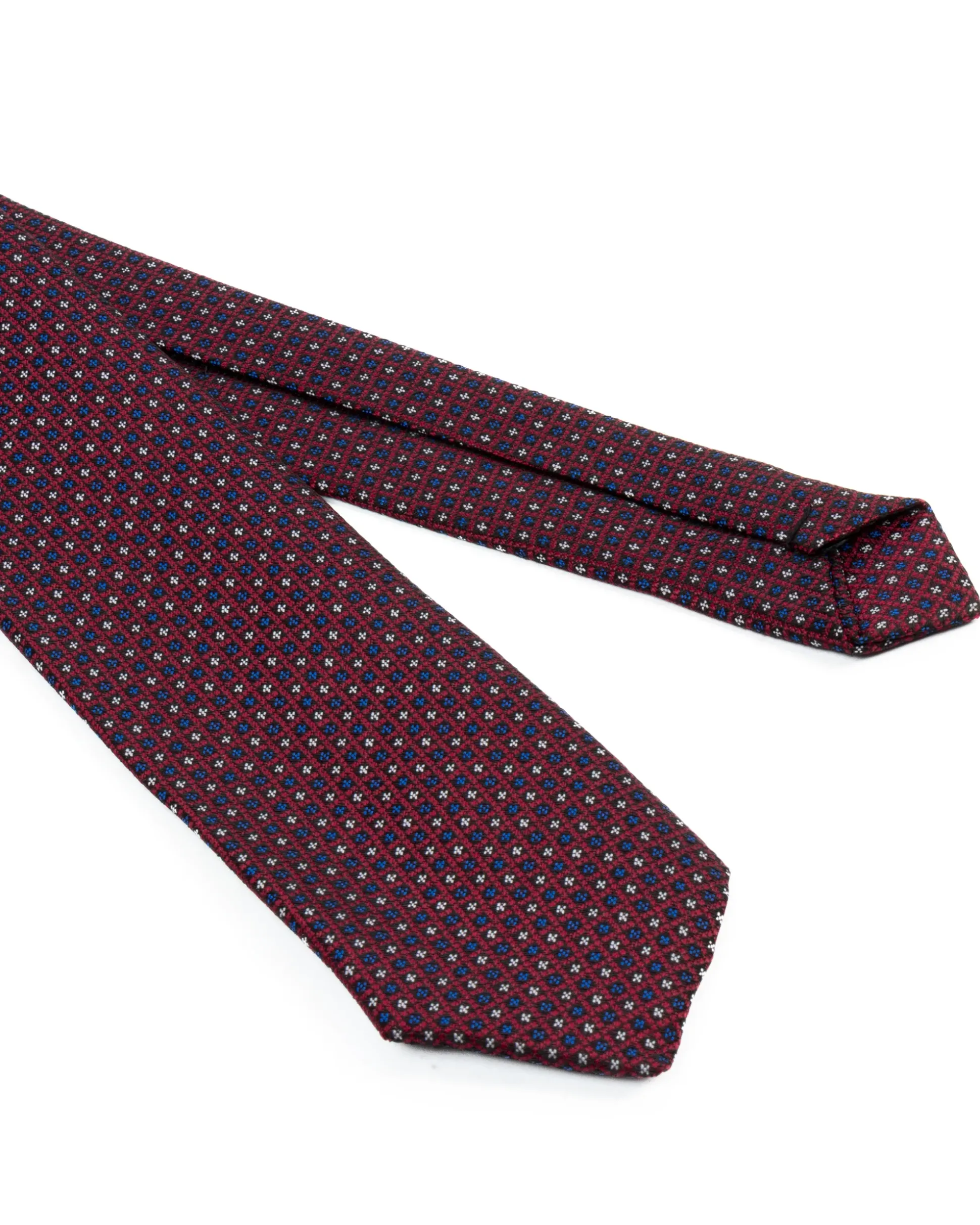 Cravattino uomo unisex cravatta elegante cerimonia microfantasia a pois floreale bordeaux GIOSAL-CP1175A