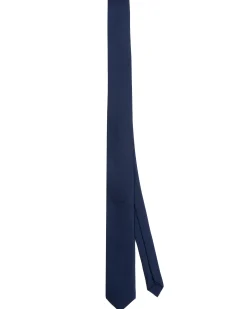 Cravattino uomo unisex cravatta elegante cerimonia microfantasia a spina di pesce blu GIOSAL-CP1173A