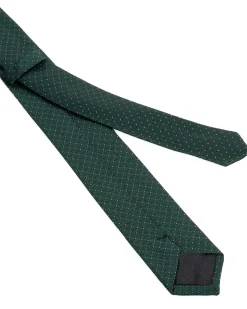 Cravattino uomo unisex cravatta elegante cerimonia microfantasia a pois verde GIOSAL-CP1172A