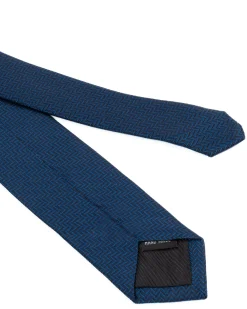 Cravattino uomo unisex cravatta elegante cerimonia microfantasia geometrica blu GIOSAL-CP1171A