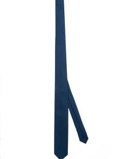 Cravattino uomo unisex cravatta elegante cerimonia microfantasia geometrica blu GIOSAL-CP1171A