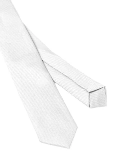 Cravattino uomo unisex cravatta pala media elegante cerimonia casual basic raso diagonale bianco GIOSAL-CP1165A