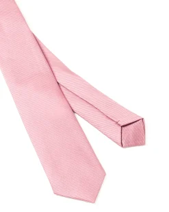 Cravattino uomo unisex cravatta pala media elegante cerimonia casual basic raso diagonale rosa GIOSAL-CP1164A