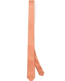 Cravattino uomo unisex cravatta pala media elegante cerimonia casual basic raso diagonale salmone GIOSAL-CP1162A