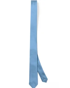 Cravattino uomo unisex cravatta pala media elegante cerimonia casual basic raso diagonale celeste GIOSAL-CP1161A