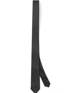 Cravattino uomo unisex cravatta pala media elegante cerimonia casual basic raso diagonale nero GIOSAL-CP1160A
