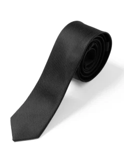 Cravattino uomo unisex cravatta pala media elegante cerimonia casual basic raso diagonale nero GIOSAL-CP1160A