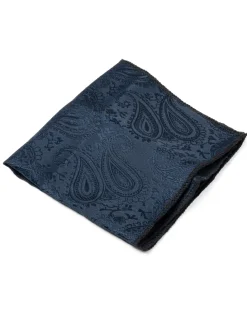 Cravattino Uomo Unisex Cravatta Pala Media Elegante Cerimonia Casual Fantasia Damascata Jacquard Blu Scuro GIOSAL-CP1150A