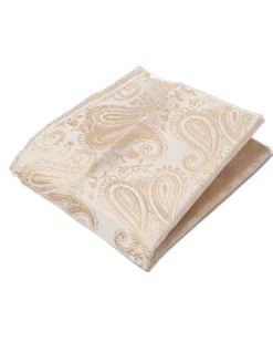 Cravattino Uomo Unisex Cravatta Pala Media Elegante Cerimonia Casual Fantasia Damascata Jacquard Beige GIOSAL-CP1149A