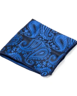 Cravattino Uomo Unisex Cravatta Pala Media Elegante Cerimonia Casual Fantasia Damascata Jacquard Blu Royal GIOSAL-CP1147A