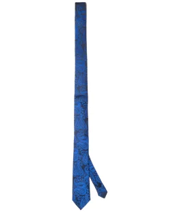 Cravattino Uomo Unisex Cravatta Pala Media Elegante Cerimonia Casual Fantasia Damascata Jacquard Blu Royal GIOSAL-CP1147A