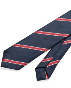 Cravattino Uomo Unisex Cravatta Pala Media Elegante Cerimonia Casual Basic Rigata Blu GIOSAL-CP1143A