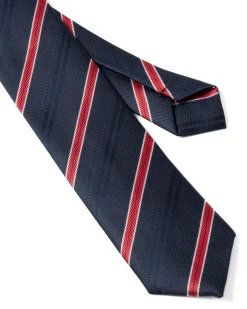 Cravattino Uomo Unisex Cravatta Pala Media Elegante Cerimonia Casual Basic Rigata Blu GIOSAL-CP1143A