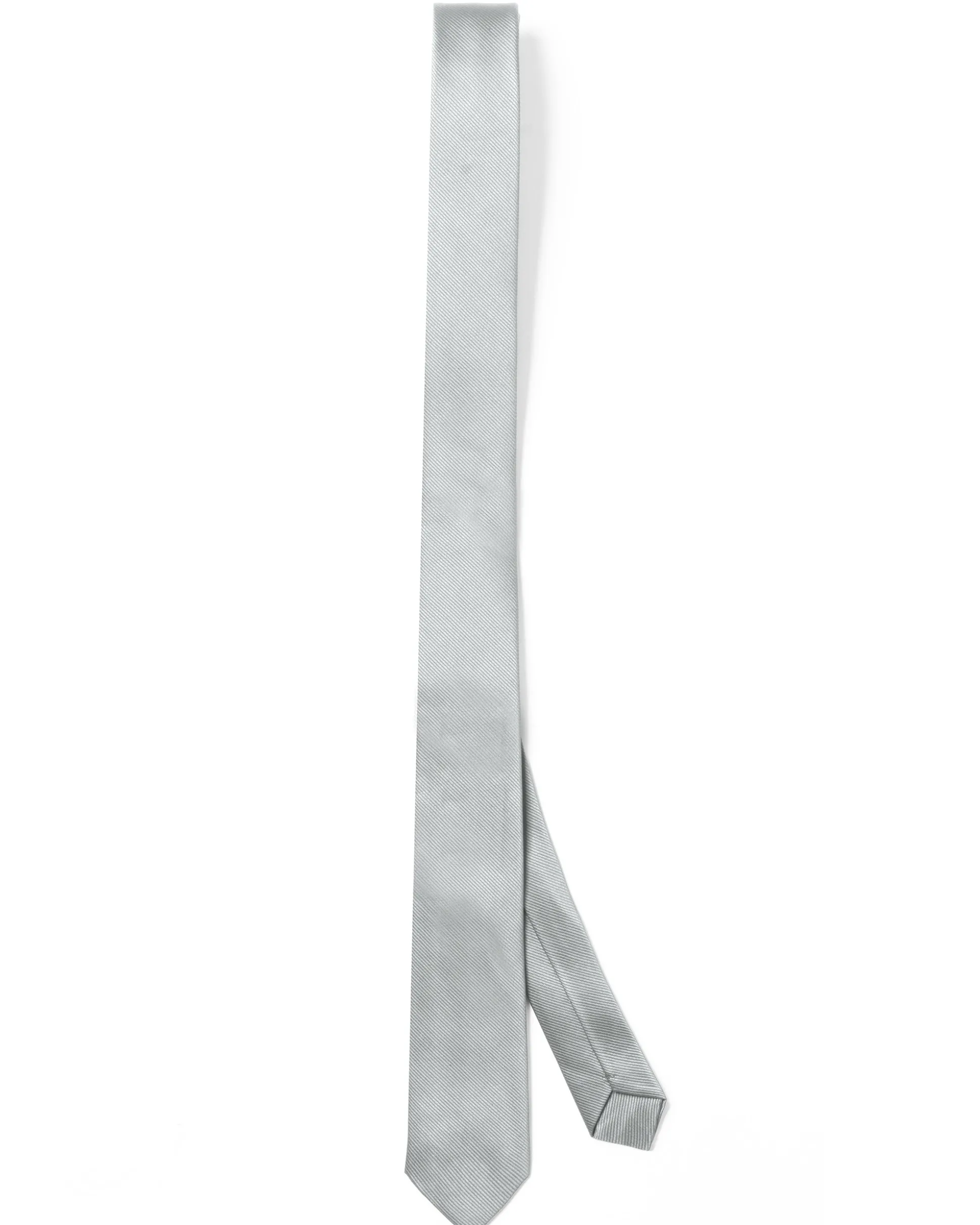Cravattino Uomo Unisex Cravatta Pala Media Elegante Cerimonia Casual Basic Raso Diagonale Grigio Chiaro GIOSAL-CP1141A